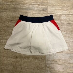 DSG White Golf Skirt with Red and Navy Accents